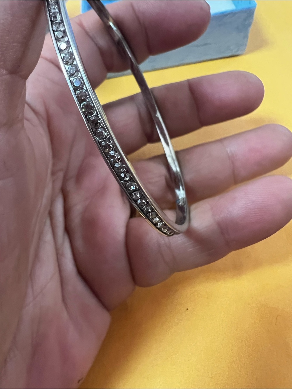 Coach Silver Crystal Pavé Bangle Bracelet